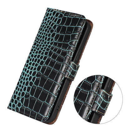 For iPhone 16 Pro Max Crocodile Top Layer Cowhide Leather Phone Case(Green) - iPhone 16 Pro Max Cases by buy2fix | Online Shopping UK | buy2fix