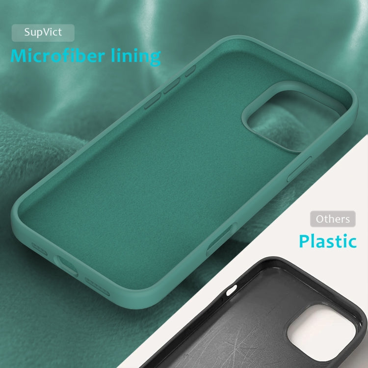 For iPhone 16 Pro Max Solid Color Silicone Phone Case(Pine Needle Green) - More iPhone Cases by buy2fix | Online Shopping UK | buy2fix