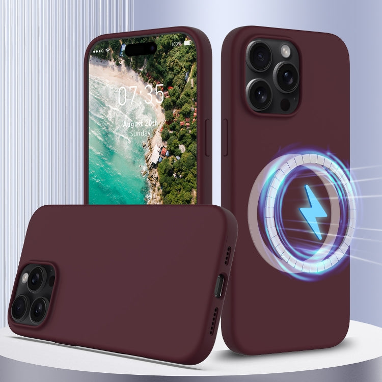 For iPhone 16 Pro Max Shockproof Silicone Magsafe Phone Case(Plum Color) - iPhone 16 Pro Max Cases by buy2fix | Online Shopping UK | buy2fix