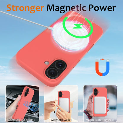 For iPhone 16 Shockproof Silicone Magsafe Phone Case(Pink Orange) - iPhone 16 Cases by buy2fix | Online Shopping UK | buy2fix