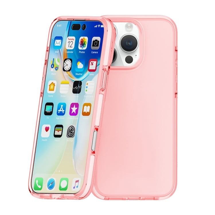 For iPhone 16 Pro Max Two-color Shockproof High Transparency TPU Phone Case(Pink) - iPhone 16 Pro Max Cases by buy2fix | Online Shopping UK | buy2fix