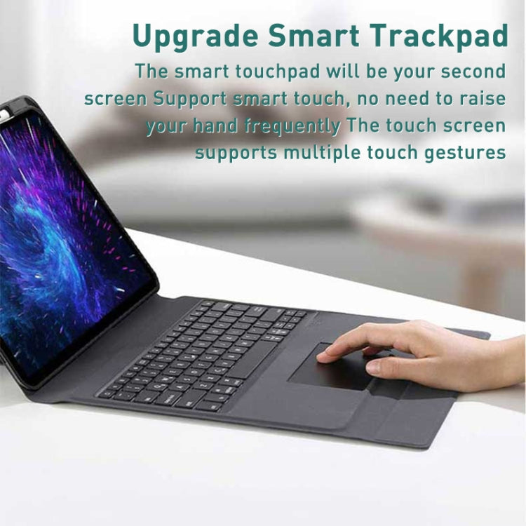 For iPad 10.2 2021 / 2020 / 2019 Integrated Bluetooth Keyboard Leather Case with Backlight & Touchpad(Black) - Universal by buy2fix | Online Shopping UK | buy2fix