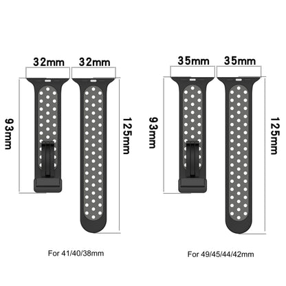 For Apple Watch 8 45mm  Magnetic Buckle Silicone Watch Band(Black Red) - Watch Bands by buy2fix | Online Shopping UK | buy2fix