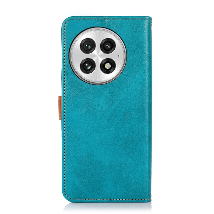 For OnePlus 13 KHAZNEH Dual-color Cowhide Texture Flip Leather Phone Case(Blue) - OnePlus Cases by buy2fix | Online Shopping UK | buy2fix