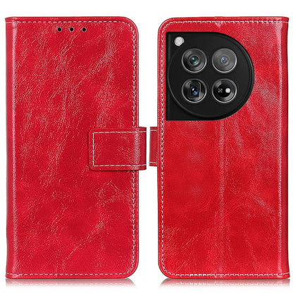 For OnePlus 12 Retro Crazy Horse Texture Leather Phone Case(Red) - OnePlus Cases by buy2fix | Online Shopping UK | buy2fix