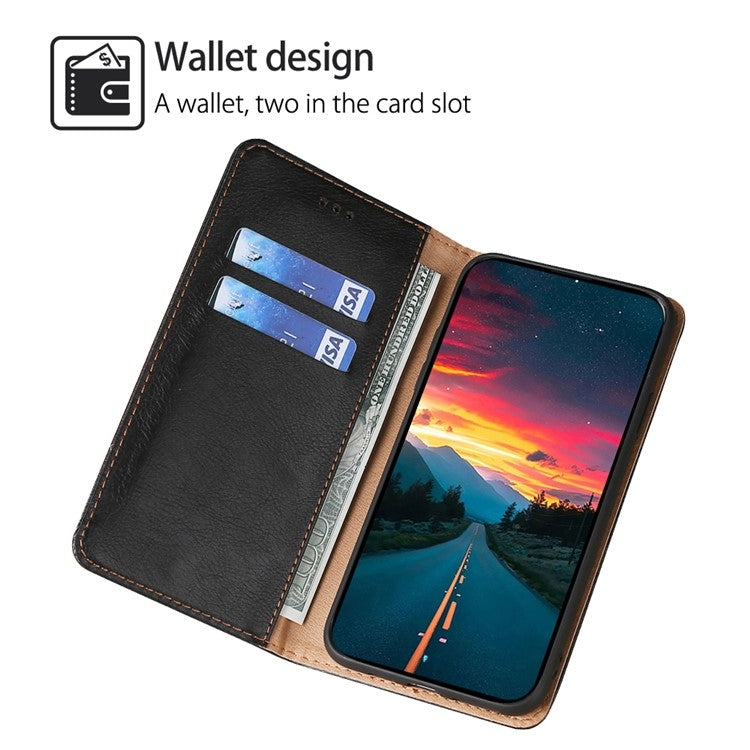 For TCL 50 SE 4G Gloss Oil Solid Color Magnetic Leather Phone Case(Black) - More Brand by buy2fix | Online Shopping UK | buy2fix