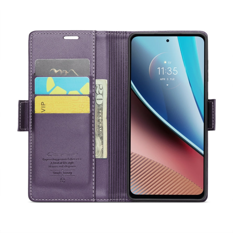 For Motorola Moto G Stylus 5G 2023 CaseMe 023 Butterfly Buckle Litchi Texture RFID Anti-theft Leather Phone Case(Pearly Purple) - Motorola Cases by CaseMe | Online Shopping UK | buy2fix