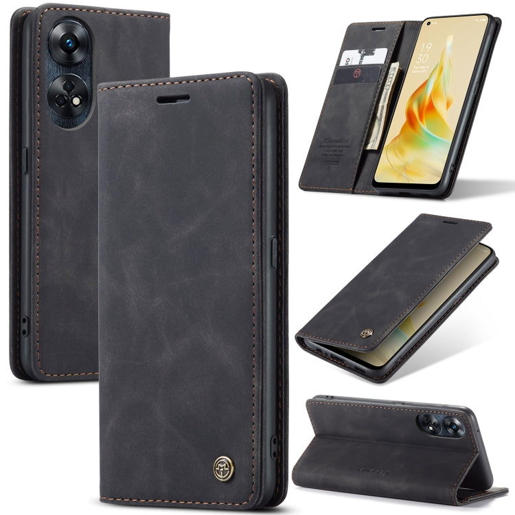 For OPPO Reno8 T 4G CaseMe 013 Multifunctional Horizontal Flip Leather Phone Case(Black) - OPPO Cases by CaseMe | Online Shopping UK | buy2fix