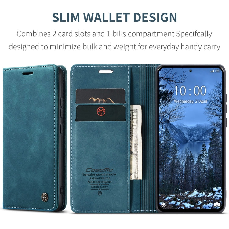 For Xiaomi Redmi Note 13 4G CaseMe 013 Multifunctional Horizontal Flip Leather Phone Case(Blue) - Xiaomi Cases by CaseMe | Online Shopping UK | buy2fix