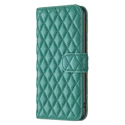 For iPhone 16 Plus Diamond Lattice Wallet Flip Leather Phone Case(Green) - iPhone 16 Plus Cases by buy2fix | Online Shopping UK | buy2fix