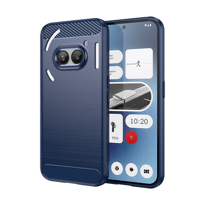 For Nothing Phone 2a Brushed Texture Carbon Fiber TPU Phone Case(Blue) - More Brand by buy2fix | Online Shopping UK | buy2fix