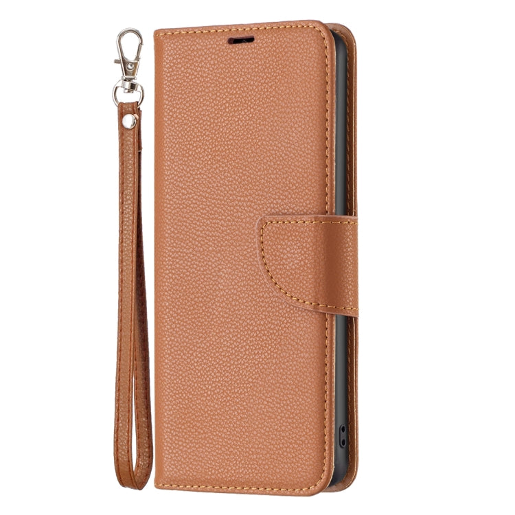 For iPhone 16 Litchi Texture Pure Color Flip Leather Phone Case(Brown) - iPhone 16 Cases by buy2fix | Online Shopping UK | buy2fix