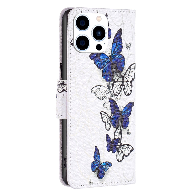 For iPhone 16 Pro Max Colored Drawing Pattern Flip Leather Phone Case(Butterflies) - iPhone 16 Pro Max Cases by buy2fix | Online Shopping UK | buy2fix