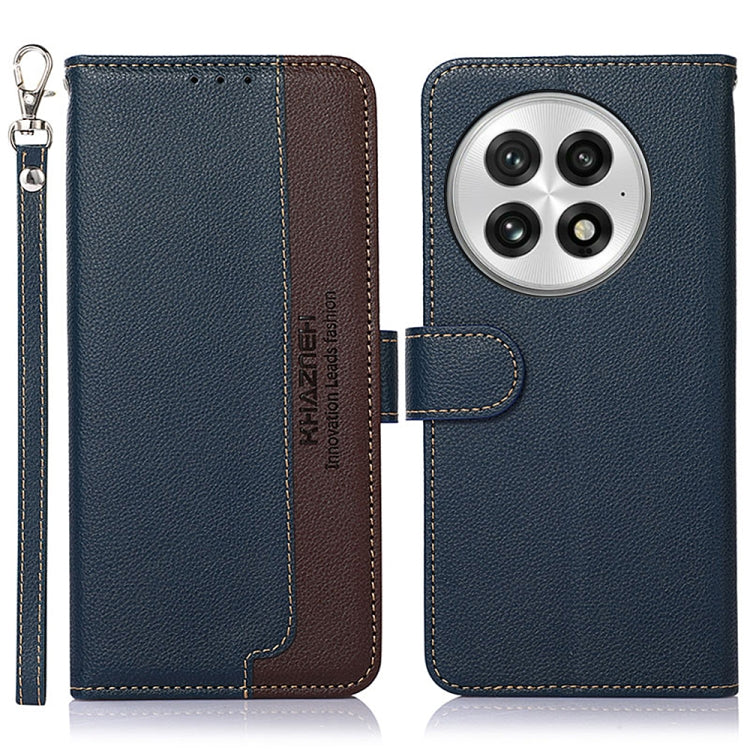 For OnePlus Nord 13 KHAZNEH Litchi Texture Leather RFID Phone Case(Blue) - OnePlus Cases by buy2fix | Online Shopping UK | buy2fix