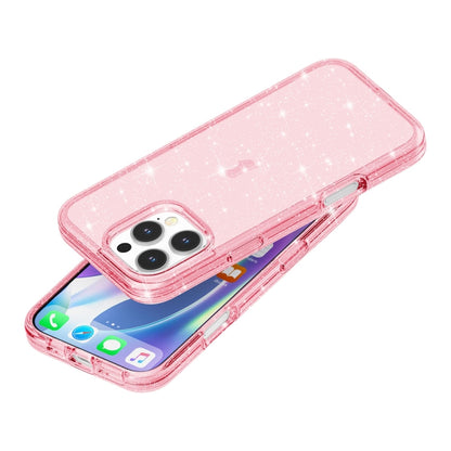 For iPhone 16 Pro Shockproof Terminator Glitter Powder Phone Case(Pink) - iPhone 16 Pro Cases by buy2fix | Online Shopping UK | buy2fix