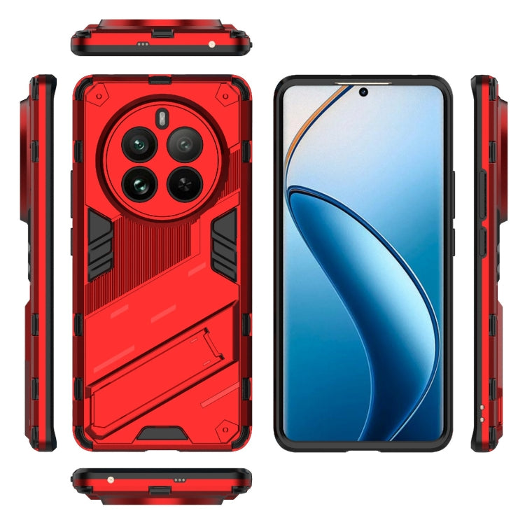 For Realme 12 Pro 5G Global Punk Armor 2 in 1 PC + TPU Phone Case with Holder(Red) - Realme Cases by buy2fix | Online Shopping UK | buy2fix