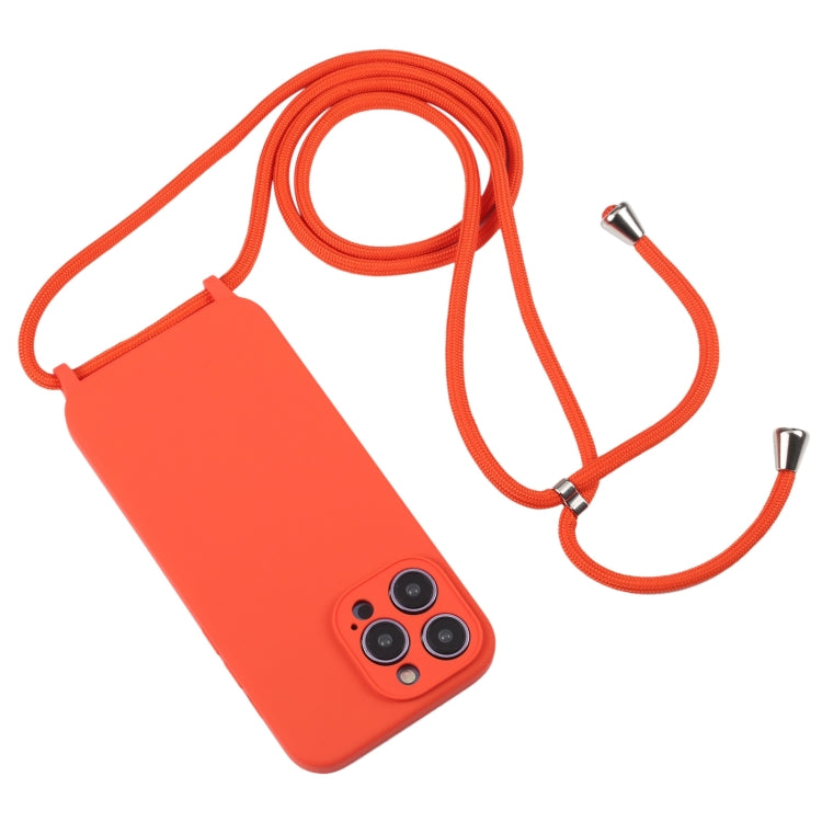 For iPhone 16 Pro Max Crossbody Lanyard Liquid Silicone Case(Orange) - iPhone 16 Pro Max Cases by buy2fix | Online Shopping UK | buy2fix