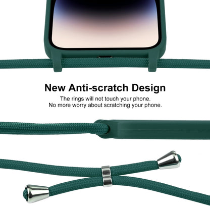 For iPhone 16 Pro Max Crossbody Lanyard Liquid Silicone Case(Pine Needle Green) - iPhone 16 Pro Max Cases by buy2fix | Online Shopping UK | buy2fix