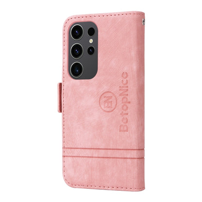 For Samsung Galaxy S24 Ultra BETOPNICE Dual-side Buckle Leather Phone Case(Pink) - Galaxy Phone Cases by BETOPNICE | Online Shopping UK | buy2fix