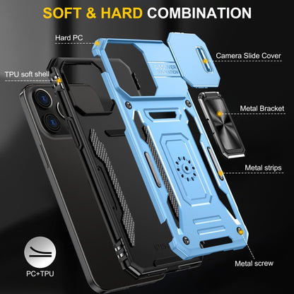 For iPhone 16 Pro Max Armor PC + TPU Camera Shield Phone Case(Light Blue) - iPhone 16 Pro Max Cases by buy2fix | Online Shopping UK | buy2fix