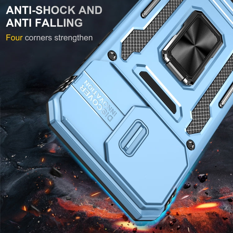 For iPhone 16 Pro Armor PC + TPU Camera Shield Phone Case(Light Blue) - iPhone 16 Pro Cases by buy2fix | Online Shopping UK | buy2fix