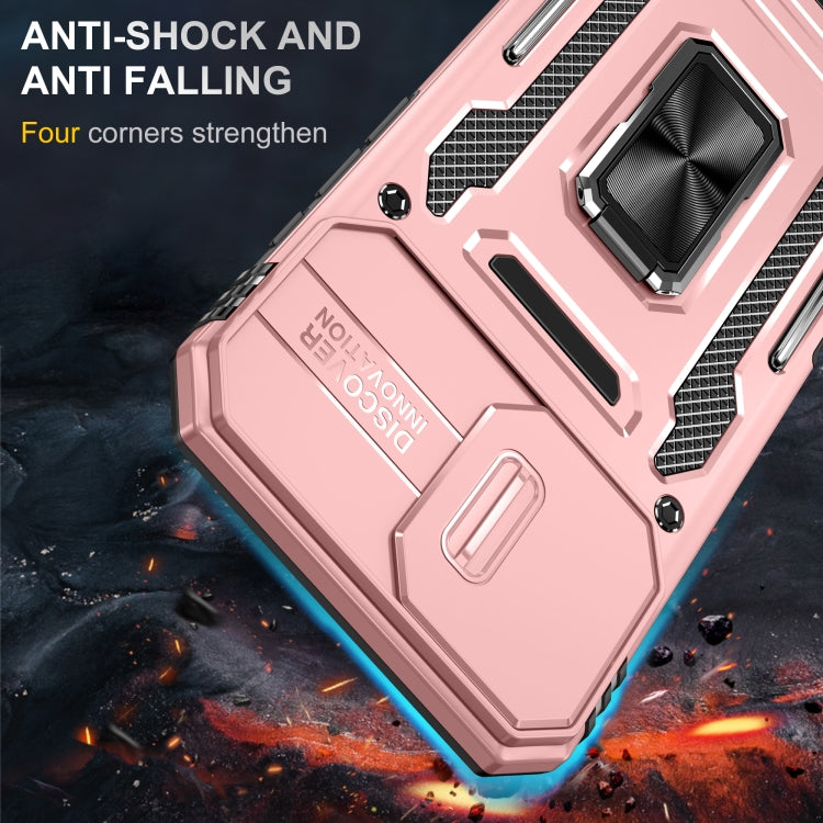 For iPhone 16 Armor PC + TPU Camera Shield Phone Case(Rose Gold) - iPhone 16 Cases by buy2fix | Online Shopping UK | buy2fix