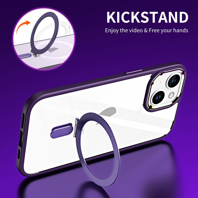 For iPhone 15 MagSafe Magnetic Invisible Holder Phone Case(Dark Purple) - iPhone 15 Cases by buy2fix | Online Shopping UK | buy2fix