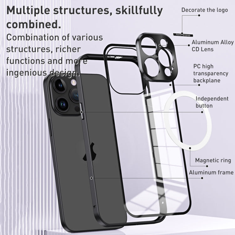 For iPhone 13 Pro MagSafe HD Spring Buckle Metal Phone Case(Black) - iPhone 13 Pro Cases by buy2fix | Online Shopping UK | buy2fix