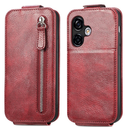 For Ulefone Note 16 Pro Zipper Wallet Vertical Flip Leather Phone Case(Red) - Ulefone Cases by buy2fix | Online Shopping UK | buy2fix