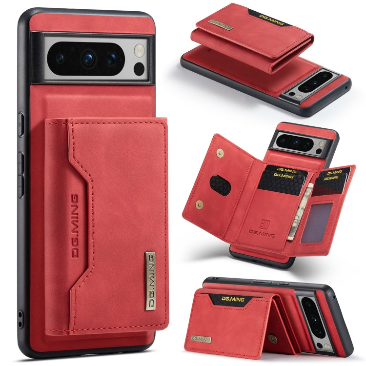 For Google Pixel 8 Pro DG.MING M2 Series 3-Fold Multi Card Bag + Magnetic Phone Case(Red) - Google Cases by DG.MING | Online Shopping UK | buy2fix