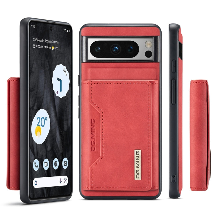 For Google Pixel 8 Pro DG.MING M2 Series 3-Fold Multi Card Bag + Magnetic Phone Case(Red) - Google Cases by DG.MING | Online Shopping UK | buy2fix