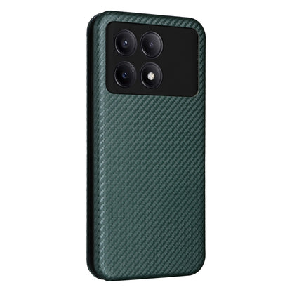 For Xiaomi Redmi K70E 5G Carbon Fiber Texture Flip Leather Phone Case(Green) - K70E Cases by buy2fix | Online Shopping UK | buy2fix