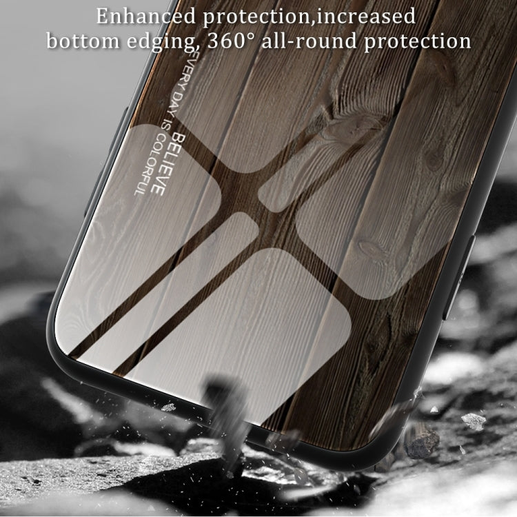 For iPhone 16 Pro Wood Grain Glass Phone Case(Grey) - iPhone 16 Pro Cases by buy2fix | Online Shopping UK | buy2fix