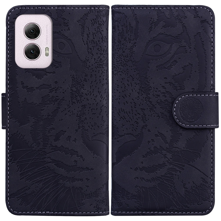 For Motorola Moto G Power 5G 2024 Tiger Embossing Pattern Leather Phone Case(Black) - Motorola Cases by buy2fix | Online Shopping UK | buy2fix