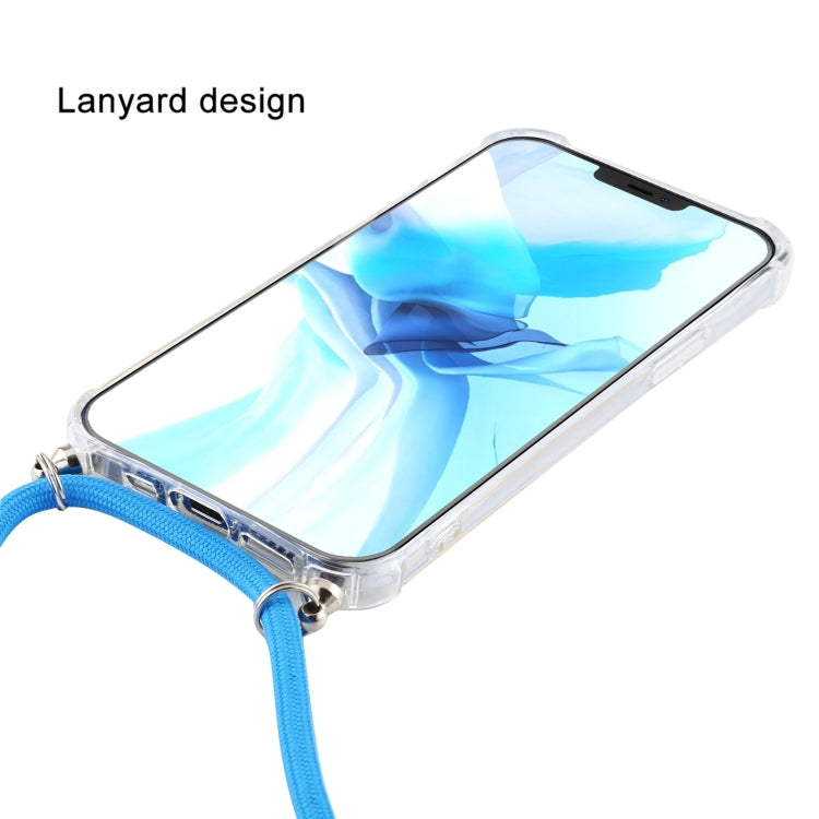 For iPhone 16 Plus Four-Corner Shockproof Transparent TPU Case with Lanyard(Black Gold) - iPhone 16 Plus Cases by buy2fix | Online Shopping UK | buy2fix