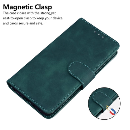 For iPhone 16 Pro Max Skin Feel Pure Color Flip Leather Phone Case(Green) - iPhone 16 Pro Max Cases by buy2fix | Online Shopping UK | buy2fix