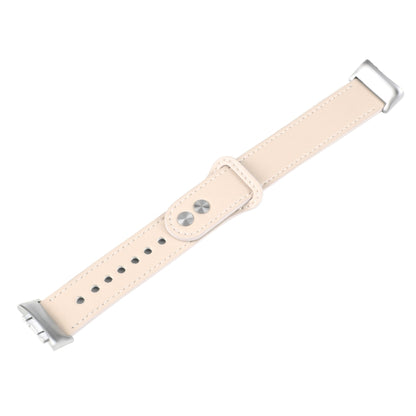 For Fitbit Charge 5 PU Leather Replacement Watch Band(Creamy White) - Watch Bands by buy2fix | Online Shopping UK | buy2fix