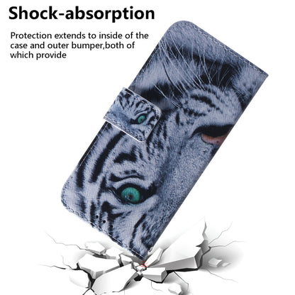 For iPhone SE 2024 Coloured Drawing Flip Leather Phone Case(Tiger) - More iPhone Cases by buy2fix | Online Shopping UK | buy2fix