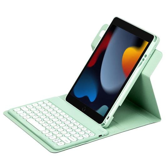 For iPad 10.2 2021 / Air 2019 Round Button 360 Degree Rotatable Bluetooth Keyboard Leather Case(Mint Green) - Universal by buy2fix | Online Shopping UK | buy2fix