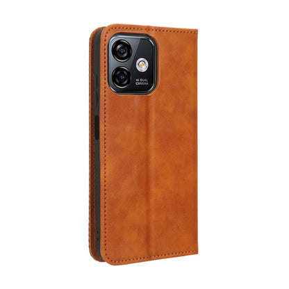 For Ulefone Note 16 Pro Magnetic Buckle Retro Texture Leather Phone Case(Brown) - Ulefone Cases by buy2fix | Online Shopping UK | buy2fix