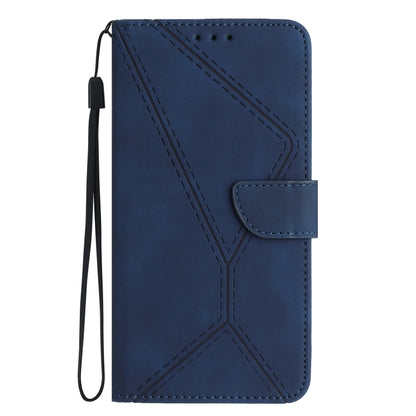 For Samsung Galaxy A15 Stitching Embossed Leather Phone Case(Blue) - Galaxy Phone Cases by buy2fix | Online Shopping UK | buy2fix