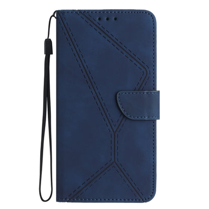 For Samsung Galaxy S24 Ultra 5G Stitching Embossed Leather Phone Case(Blue) - Galaxy S24 Ultra 5G Cases by buy2fix | Online Shopping UK | buy2fix
