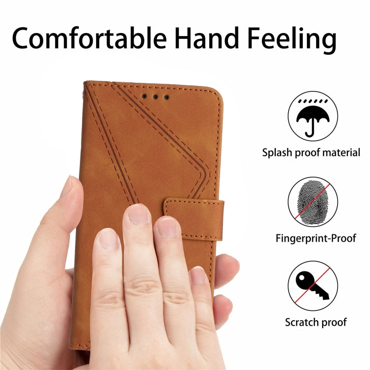 For Samsung Galaxy Xcover 7 5G Stitching Embossed Leather Phone Case(Brown) - Galaxy Phone Cases by buy2fix | Online Shopping UK | buy2fix