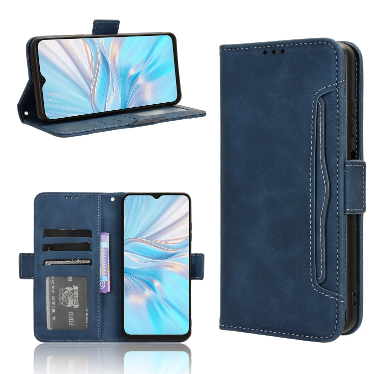 For Blackview Oscal C70 Skin Feel Calf Texture Card Slots Leather Phone Case(Blue) - More Brand by buy2fix | Online Shopping UK | buy2fix