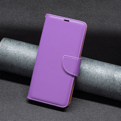 For Samsung Galaxy S24+ 5G Litchi Texture Pure Color Flip Leather Phone Case(Purple) - Galaxy S24+ 5G Cases by buy2fix | Online Shopping UK | buy2fix