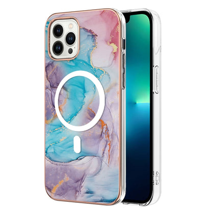 For iPhone 13 Pro Marble Pattern Dual-side IMD Magsafe TPU Phone Case(Blue Marble) - iPhone 13 Pro Cases by buy2fix | Online Shopping UK | buy2fix