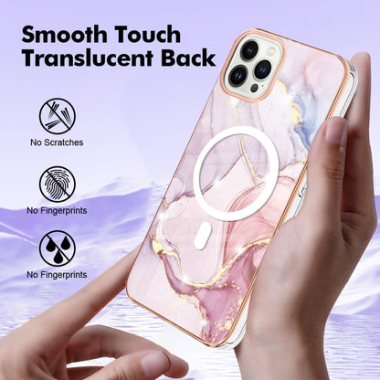 For iPhone 13 Pro Max Marble Pattern Dual-side IMD Magsafe TPU Phone Case(Rose Gold 005) - iPhone 13 Pro Max Cases by buy2fix | Online Shopping UK | buy2fix