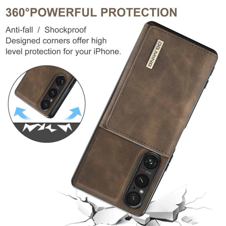 For Sony Xperia 1 VI DG.MING M1 Series 3-Fold Multi Card Wallet + Magnetic Phone Case(Coffee) - Sony Cases by DG.MING | Online Shopping UK | buy2fix