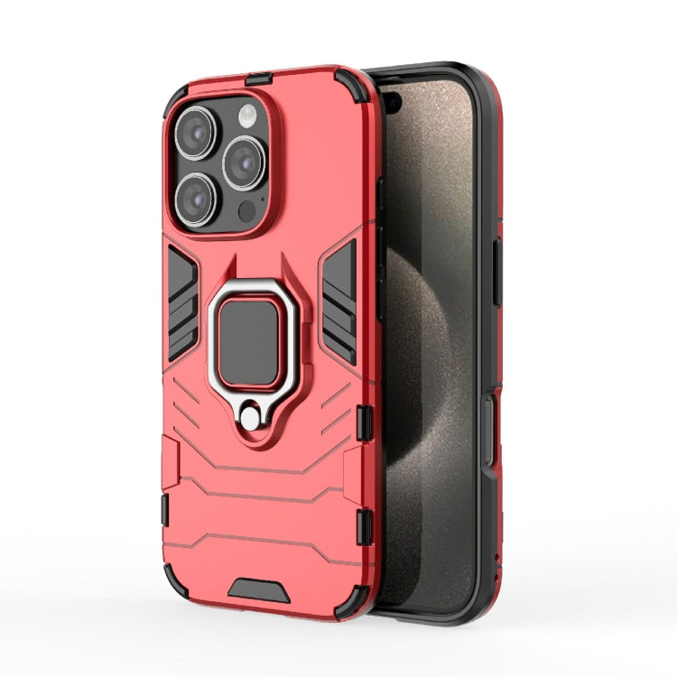 For iPhone 16 Pro Shockproof PC + TPU Holder Phone Case(Red) - iPhone 16 Pro Cases by buy2fix | Online Shopping UK | buy2fix