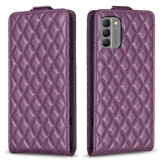 For Nokia G310 Diamond Lattice Vertical Flip Leather Phone Case(Dark Purple) - Nokia Cases by buy2fix | Online Shopping UK | buy2fix